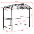 Grill Gazebo 8X5Ft,Outdoor Patio Canopy,Bbq Shelter With Steel Hardtop And Side Shelves Black Steel
