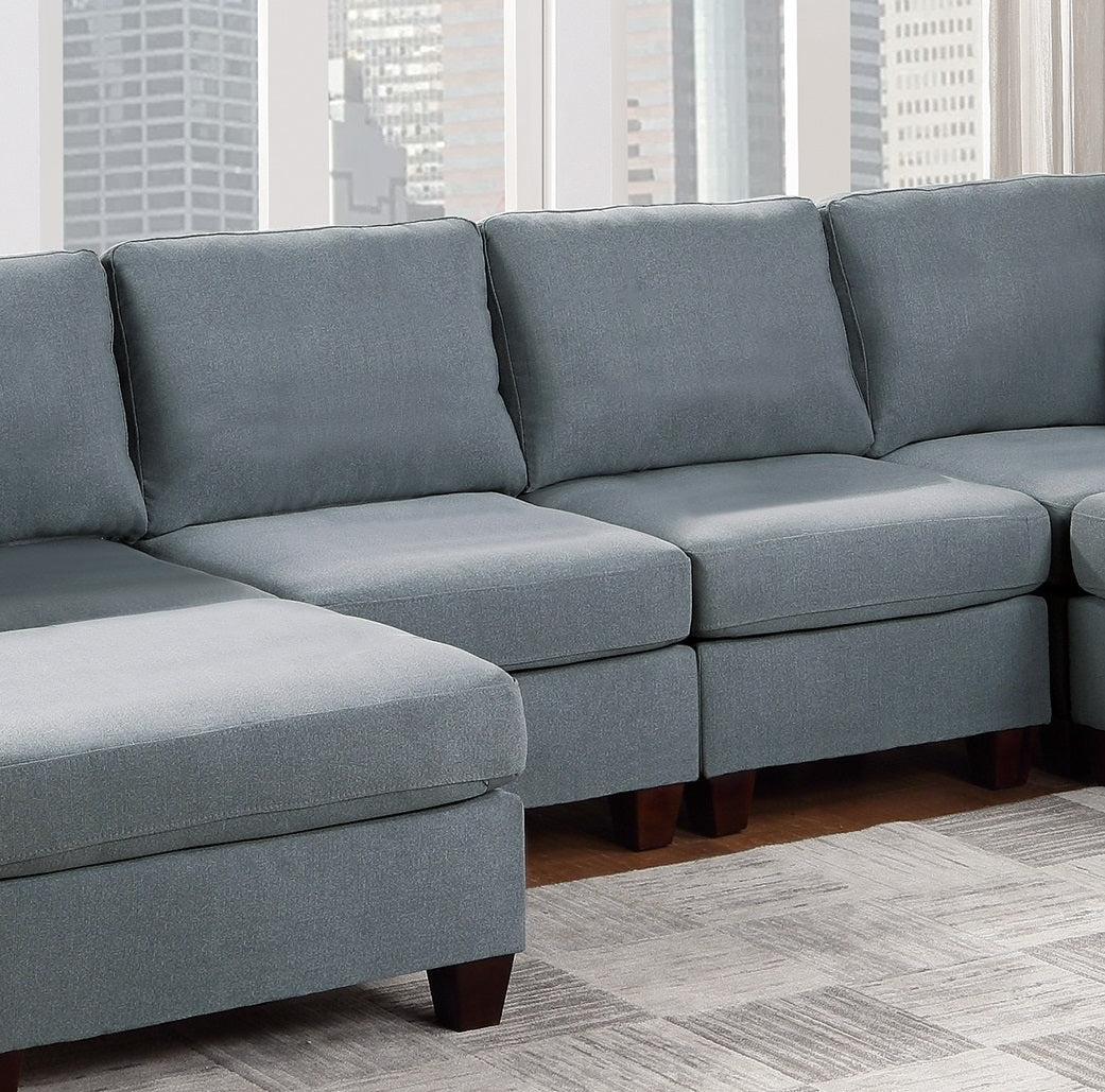 Living Room Furniture Armless Chair Grey Linen Like Fabric 1Pc Cushion Armless Chair Wooden Legs Grey Primary Living Space Contemporary,Modern,Transitional Fabric