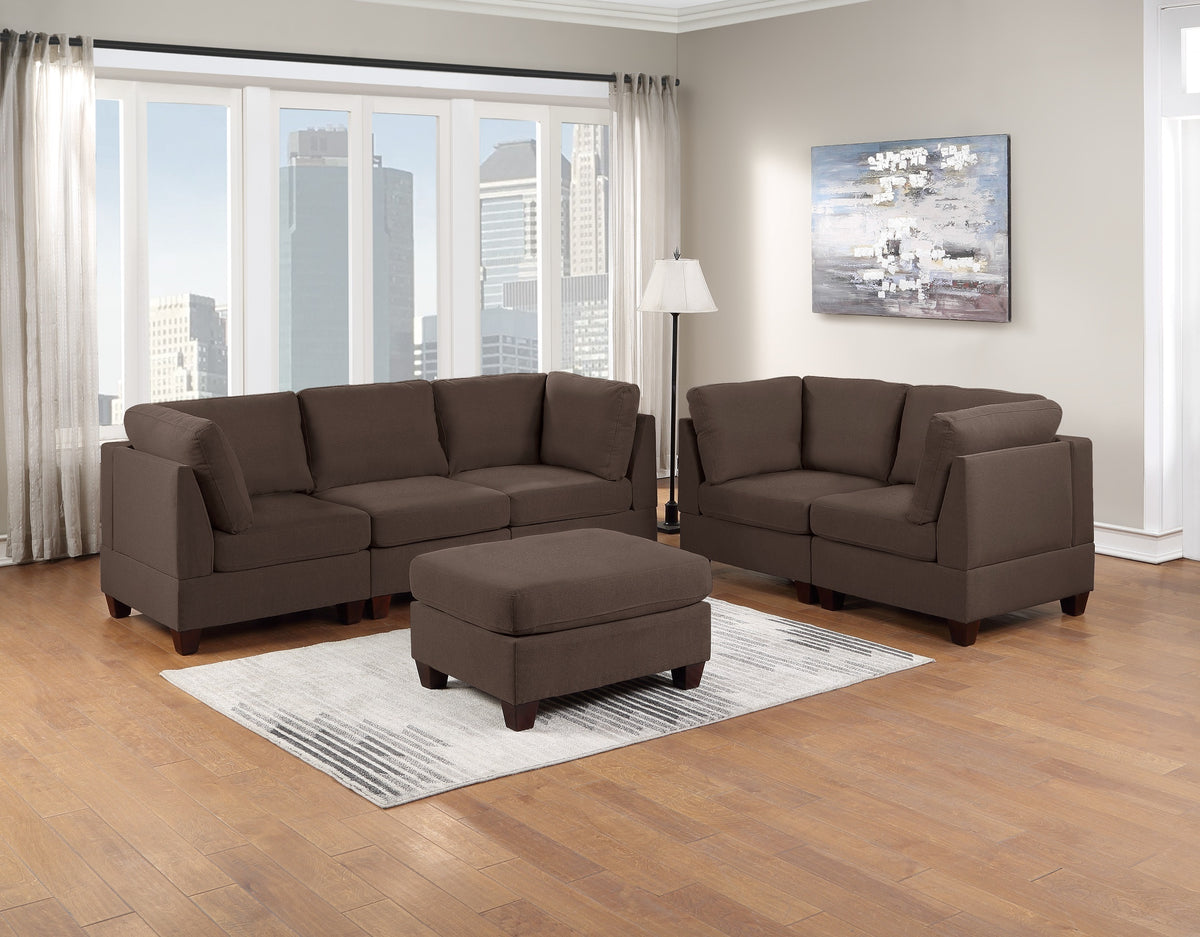 Living Room Furniture Armless Chair Black Coffee Linen Like Fabric 1Pc Cushion Armless Chair Wooden Legs Coffee Primary Living Space Modern,Transitional Fabric