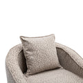 Coolmore Accent Chair With Ottoman, Mid Century Modern Barrel Chair Upholstered Club Tub Round Arms Chair For Living Room Leopard Gray Chenille