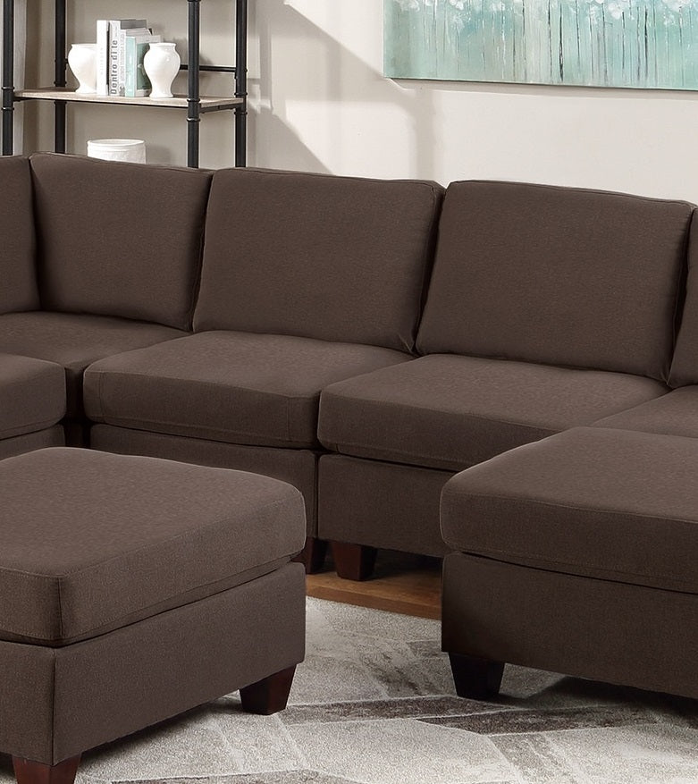 Living Room Furniture Armless Chair Black Coffee Linen Like Fabric 1Pc Cushion Armless Chair Wooden Legs Coffee Primary Living Space Modern,Transitional Fabric
