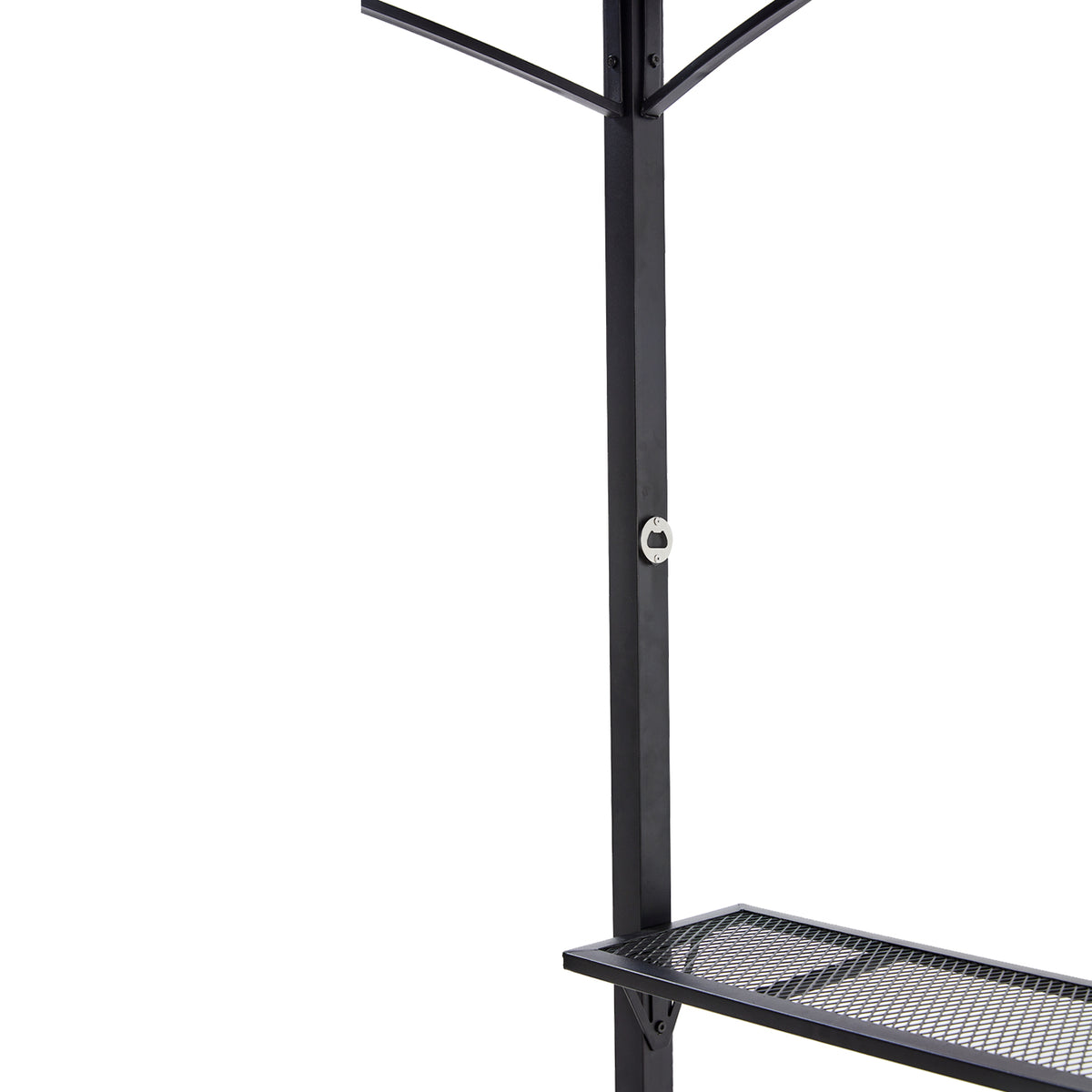 Grill Gazebo 8X5Ft,Outdoor Patio Canopy,Bbq Shelter With Steel Hardtop And Side Shelves Black Steel
