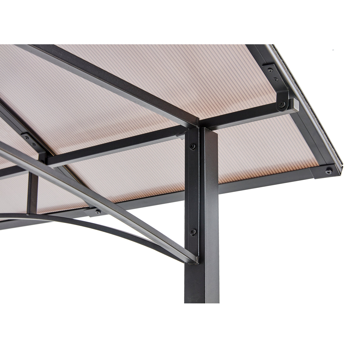 Grill Gazebo 8X5Ft,Outdoor Patio Canopy,Bbq Shelter With Steel Hardtop And Side Shelves Black Steel
