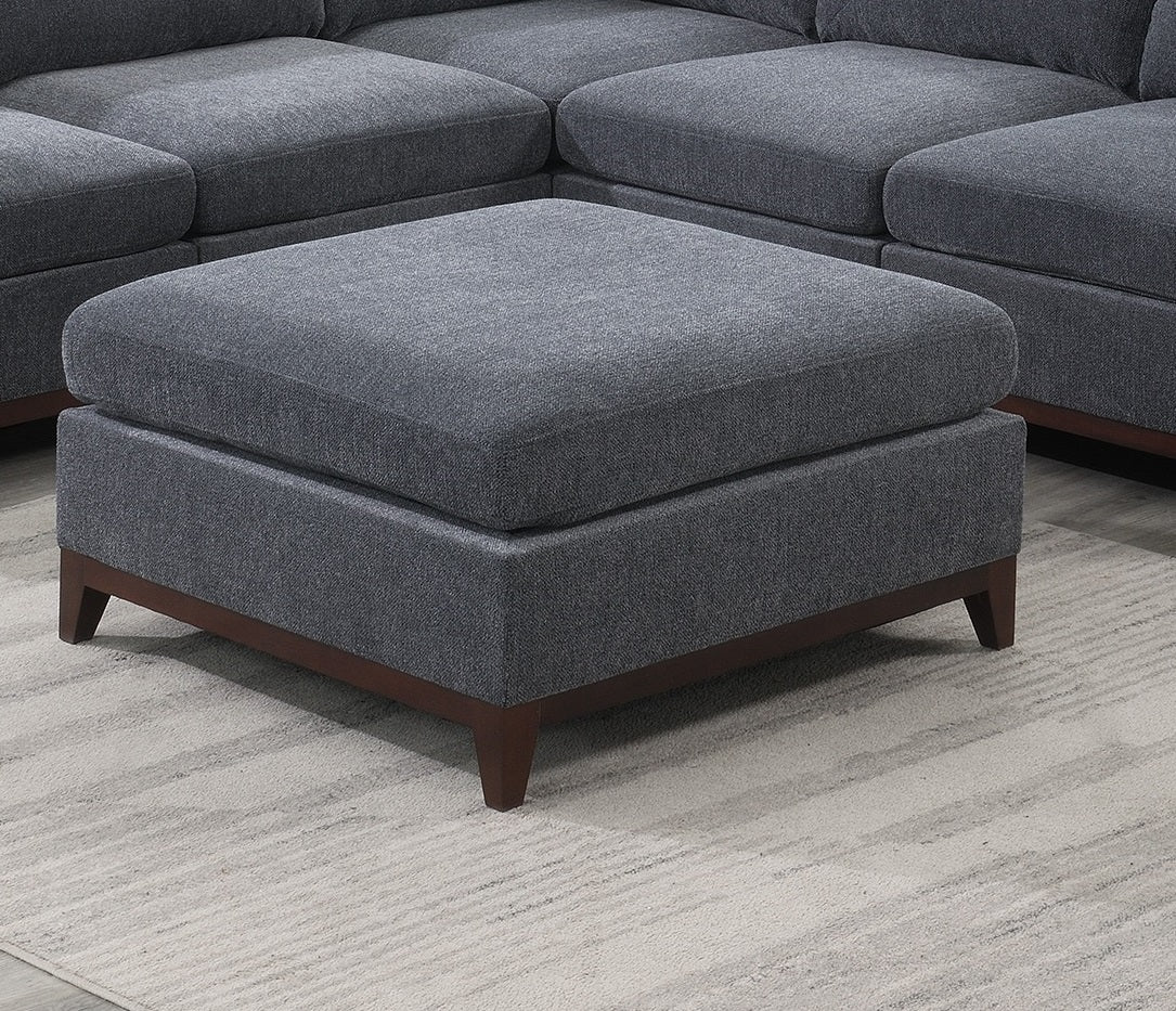 Modular Living Room Furniture Ottoman Ash Chenille Fabric 1Pc Cushion Ottoman Couch Gun Ash Chenille Primary Living Space Contemporary,Modern Rectangle Chenille