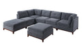 Modular Living Room Furniture Armless Chair Ash Chenille Fabric 1Pc Cushion Armless Chair Couch. Gray Wash Primary Living Space Contemporary,Modern Chenille
