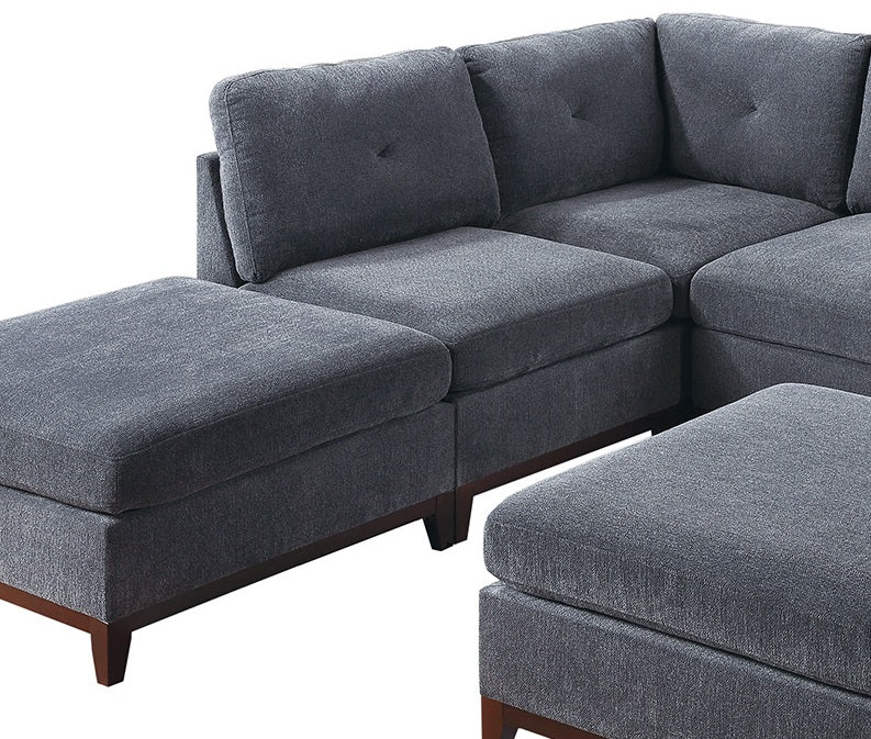 Modular Living Room Furniture Armless Chair Ash Chenille Fabric 1Pc Cushion Armless Chair Couch. Gray Wash Primary Living Space Contemporary,Modern Chenille