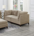 Modular Living Room Furniture Corner Wedge Camel Chenille Fabric 1Pc Cushion Wedge Sofa Couch Exposed Wooden Base Camel Primary Living Space Contemporary,Modern Chenille