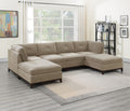 Modular Living Room Furniture Ottoman Camel Chenille Fabric 1Pc Cushion Ottoman Couch Exposed Wooden Base Camel Chenille Primary Living Space Contemporary,Modern Rectangle Chenille