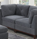 Modular Living Room Furniture Corner Wedge Ash Chenille Fabric 1Pc Cushion Wedge Sofa Couch. Gun Ash Primary Living Space Contemporary,Modern Chenille