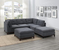 Modular Living Room Furniture Corner Wedge Ash Chenille Fabric 1Pc Cushion Wedge Sofa Couch. Gun Ash Primary Living Space Contemporary,Modern Chenille
