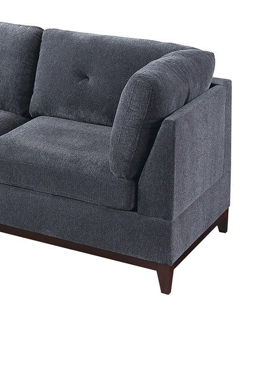 Modular Living Room Furniture Corner Wedge Ash Chenille Fabric 1Pc Cushion Wedge Sofa Couch. Gun Ash Primary Living Space Contemporary,Modern Chenille