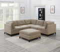 Modular Living Room Furniture Ottoman Camel Chenille Fabric 1Pc Cushion Ottoman Couch Exposed Wooden Base Camel Chenille Primary Living Space Contemporary,Modern Rectangle Chenille