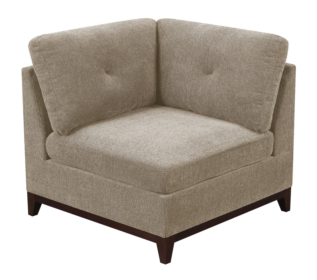 Modular Living Room Furniture Corner Wedge Camel Chenille Fabric 1Pc Cushion Wedge Sofa Couch Exposed Wooden Base Camel Primary Living Space Contemporary,Modern Chenille