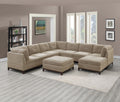Modular Living Room Furniture Ottoman Camel Chenille Fabric 1Pc Cushion Ottoman Couch Exposed Wooden Base Camel Chenille Primary Living Space Contemporary,Modern Rectangle Chenille