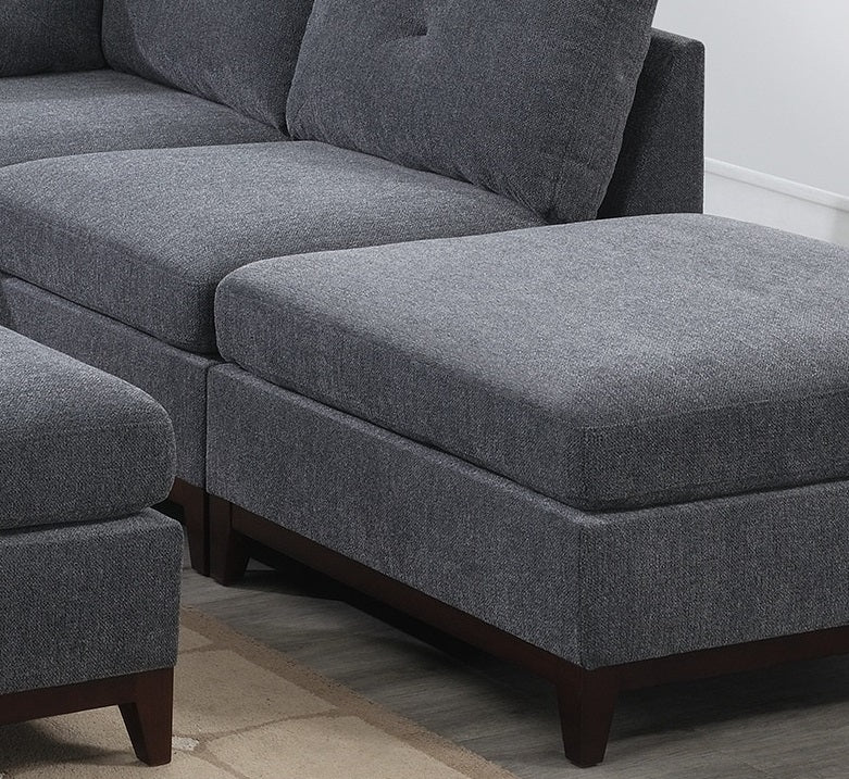 Modular Living Room Furniture Armless Chair Ash Chenille Fabric 1Pc Cushion Armless Chair Couch. Gray Wash Primary Living Space Contemporary,Modern Chenille