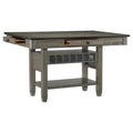 1Pc Counter Height Table With 4 Drawers Wine Rack Display Shelf Transitional Dining Furniture Antique Gray And Coffee Finish Storage Table Antique Gray Dining Room Solid Wood