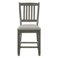 Antique Gray Dining Furniture Counter Height Table W Drawers Wine Rack Shelf And 4X Counter Height Chairs 5Pc Dining Set Classic Style Wood Wood Antique Gray Seats 4 Wood Dining Room 60 Inches Rectangular Dining Table With Chair Solid Wood