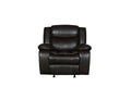Transitional Leather Air Reclining Chair Brown Foam Leather