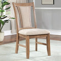 Transitional Set Of 2 Side Chairs Natural Tone And Beige Solid Wood Chair Paddedupholstered Seat Kitchen Dining Room Furniture Natural Dining Room Modern,Transitional Dining Chairs Rubberwood Solid