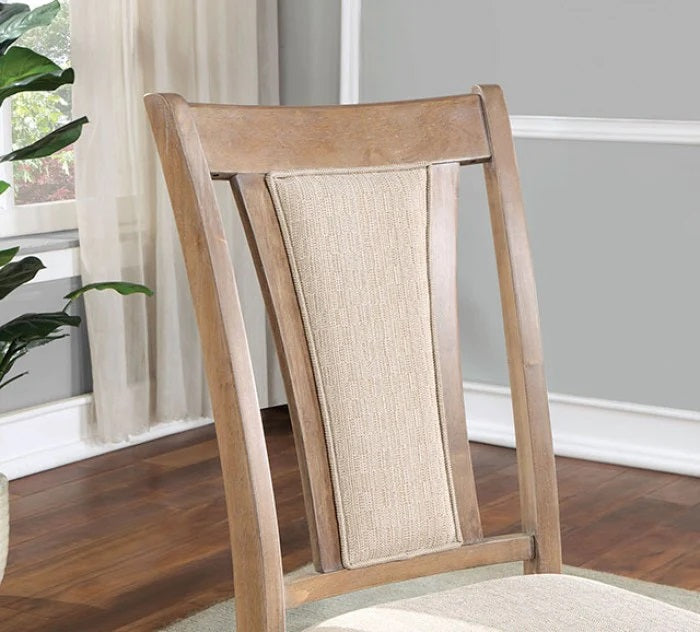 Transitional Set Of 2 Side Chairs Natural Tone And Beige Solid Wood Chair Paddedupholstered Seat Kitchen Dining Room Furniture Natural Dining Room Modern,Transitional Dining Chairs Rubberwood Solid