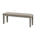 Country Casual Styling 6Pc Dining Set Dining Table With Drawers Bench Side Chairs Light Gray Finish Wooden Contemporary Furniture Wood Wood Gray Seats 6 Wood Dining Room 60 Inches Casual 4 Leg Rectangular Dining Table With Chair And Bench Solid Wood