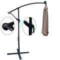 10 Ft Outdoor Patio Umbrella Solar Powered Led Lighted Sun Shade Market Waterproof 8 Ribs Umbrella With Crank And Cross Base For Garden Deck Backyard Pool Shade Outside Deck Swimming Pool Mushroom