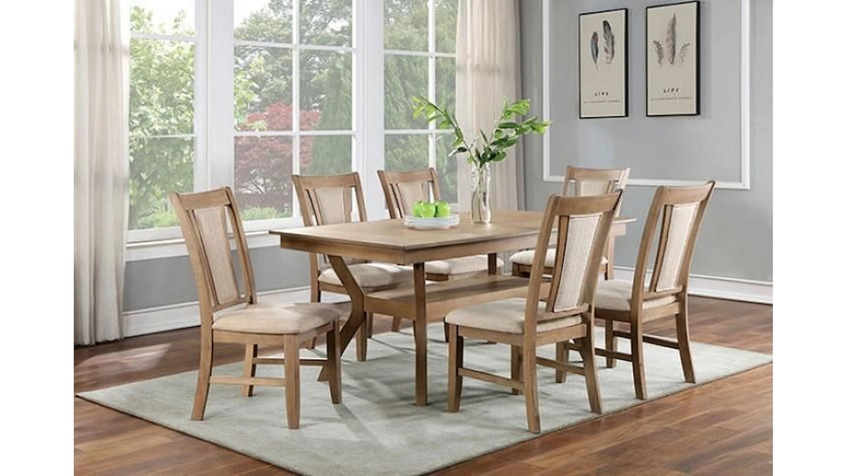 Transitional Set Of 2 Side Chairs Natural Tone And Beige Solid Wood Chair Paddedupholstered Seat Kitchen Dining Room Furniture Natural Dining Room Modern,Transitional Dining Chairs Rubberwood Solid