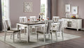 Classic Weathered White Warm Gray Set Of 2 Side Chairs Fabric Unique Back Solid Wood Chair Upholstered Seat Kitchen Rustic Dining Room Furniture Warm Grey Dining Room Modern,Rustic,Transitional Dining Chairs Rubberwood Solid Wood