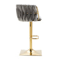 Coolmore Vintage Bar Stools With Back And Footrest Counter Height Dining Chairs 1 Pc Cnt Gray Velvet
