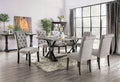 Classic Antique Black Light Gray Set Of 2 Side Chairs Button Tufted Linen Like Fabric Solid Wood Chair Upholstered Scroll Back Kitchen Rustic Dining Room Furniture Light Gray Dining Room Contemporary,Rustic Side Chair Tufted Back Solid Wood