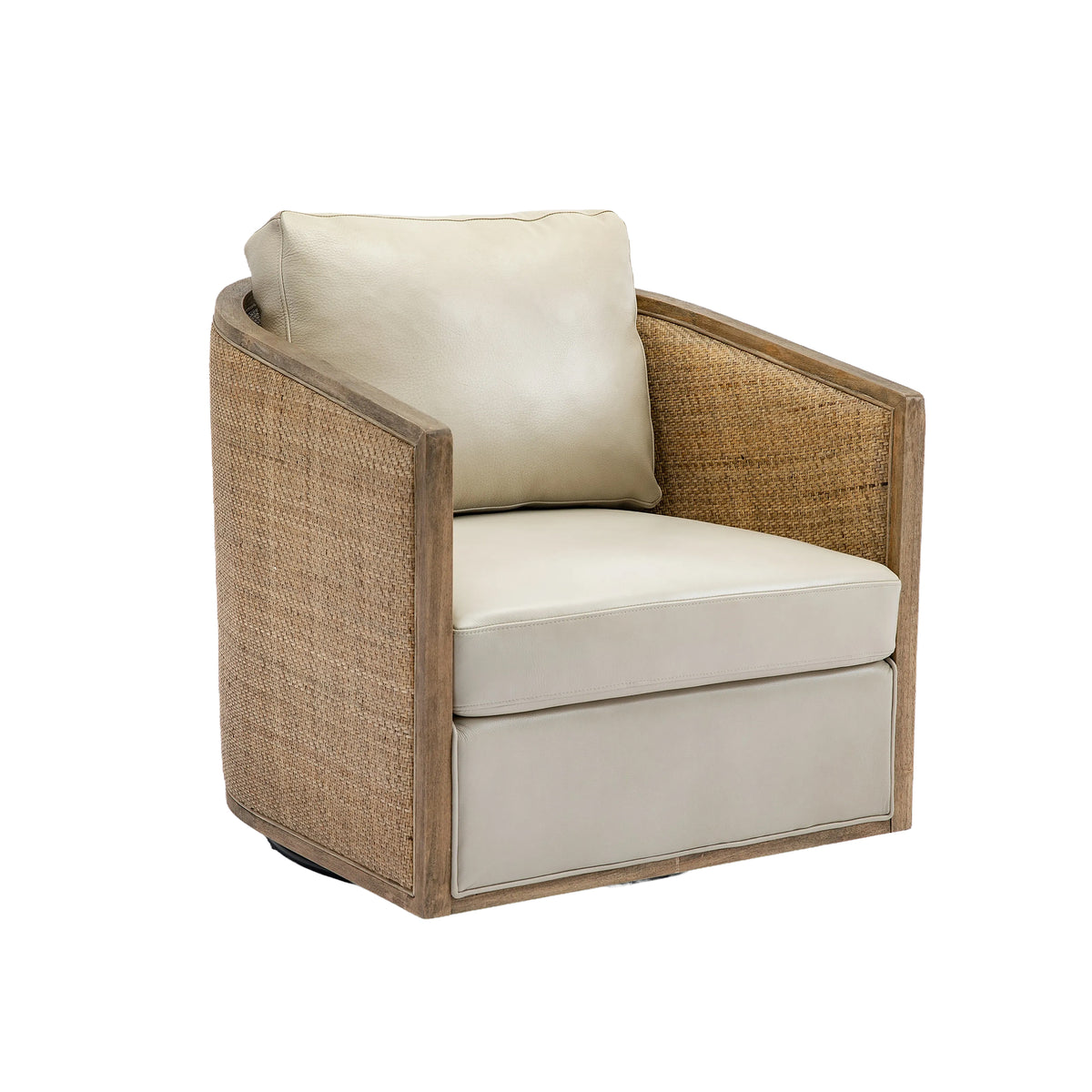 Coolmore Swivel Barrel Chair, Comfy Round Accent Sofa Chair For Living Room, 360 Degree Swivel Barrel Club Chair, Leisure Arm Chair For Nursery, Hotel, Bedroom, Office, Lounge Oyster Grey Leather