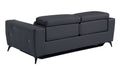 Top Grain Italian Leather Sofa With Power Recliner Dark Grey Foam Leather