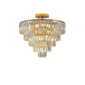 Same As W1340P189283 L005001 D500 C10G Gold Crystal Chandeliers,5 Tier Round Semi Flush Mount Chandelier Light Fixture,Large Contemporary Luxury Ceiling Lighting Gold Crystal Iron
