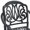 Cushions In Random Colors 7 Piece Set Of Cast Aluminum Patio Furniture With Cushions Yes Dining Set Black Seats 6 Rust Resistant Frame Water Resistant Cushion Garden & Outdoor Complete Patio Sets