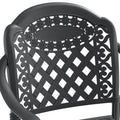 Cushions In Random Colors 5 Piece Set Of Cast Aluminum Patio Furniture With Cushions Yes Dining Set Black Seats 4 Rust Resistant Frame Water Resistant Cushion Garden & Outdoor Complete Patio Sets