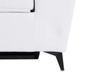 Top Grain Italian Leather Chair With Power Recliner White Foam Leather