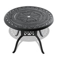 Cushions In Random Colors 5 Piece Set Of Cast Aluminum Patio Furniture With Cushions Yes Dining Set Black Blue Seats 4 Rust Resistant Frame Water Resistant Cushion Garden & Outdoor Complete Patio Sets Aluminium