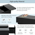 Coffee Table With 2 Large Hidden Storage Compartment, Extendable Cocktail Table With 2 Drawers, High Gloss Center Table With Sliding Top For Living Room, 39.3