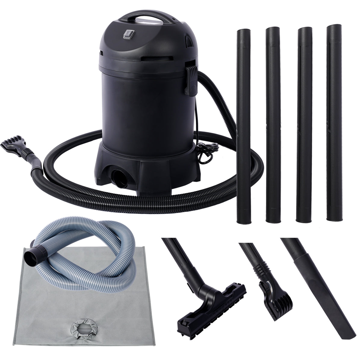 Garden Pond Vacuum Cleaner,Cleansweep With 14Ft Intake Suction Hose, 4 Extension Tubes, 3 Vacuum Nozzles, A 6.5 Foot Output Hose, And A Debris Collection Bag Black Polyurethane