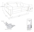 Top Grain Italian Leather Sofa With Power Recliner White Foam Leather