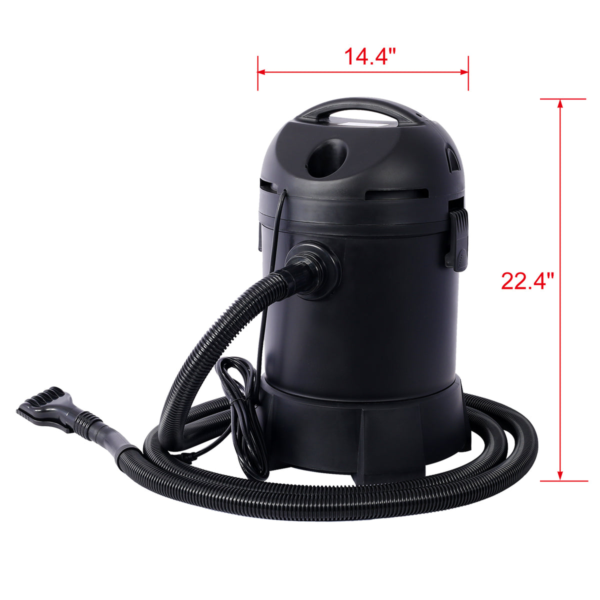 Garden Pond Vacuum Cleaner,Cleansweep With 14Ft Intake Suction Hose, 4 Extension Tubes, 3 Vacuum Nozzles, A 6.5 Foot Output Hose, And A Debris Collection Bag Black Polyurethane