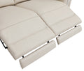 Top Grain Italian Leather Sofa With Power Recliner Beige Foam Leather