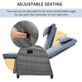 Outdoor Rattan Two Person Combination With Coffee Table, Adjustable, Suitable For Courtyard, Swimming Pool, Balcony Gray Hdpe