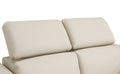 Top Grain Italian Leather Sofa With Power Recliner Beige Foam Leather