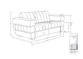 Top Grain Italian Leather Loveseat White Foam Leather