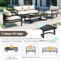 Multi Person Outdoor Steel Sofa Set, Waterproof, Anti Rust And Anti Uv, Suitable For Gardens And Lawns Beige Steel