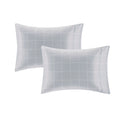 Striped Comforter Set With Bed Sheets Full Blue Grey Polyester