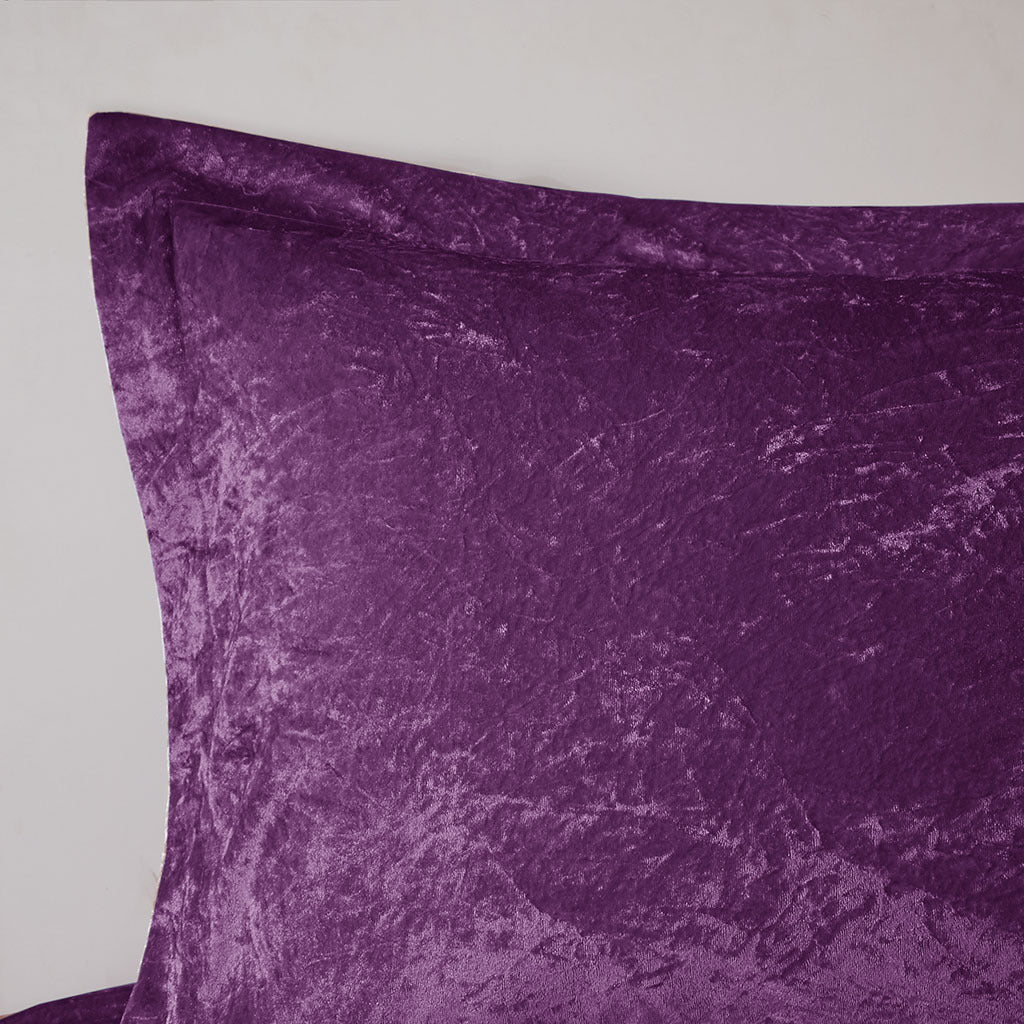 Velvet Comforter Set Twin Xl Purple Polyester