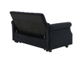 Artemax 55'' Modern Shiny Velvet Convertible Loveseat Sleeper Sofa Couch W 2 Lumbar Pillows, Adjustable Pull Out Bed And Removable Armrest For Nursery, Living Room, Apartment, Home Office Black Upholstered Velvet