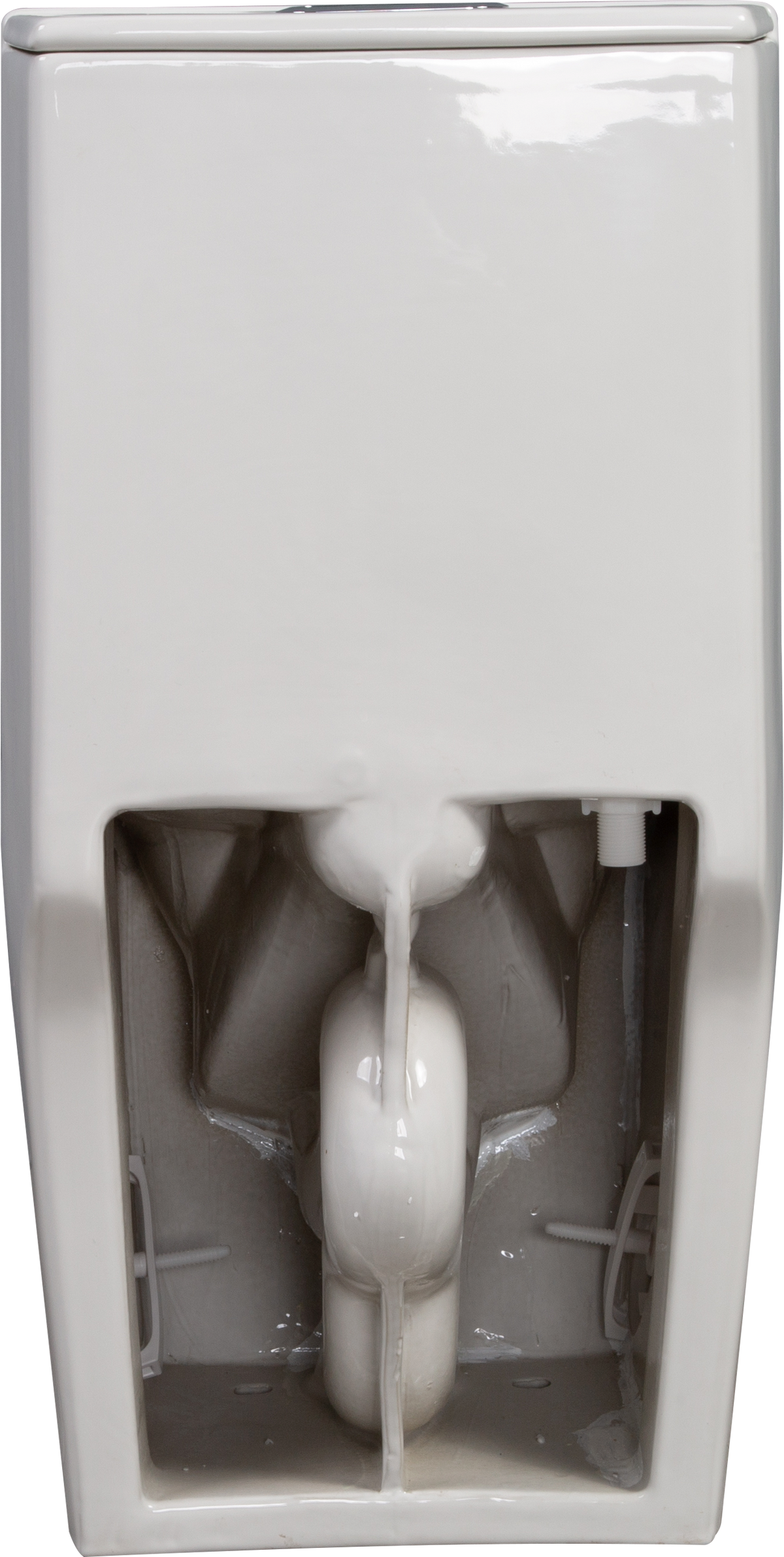 1.1 1.6 Gpf Dual Flush 1 Piece Elongated Toilet With Soft Close Seat Gloss White, Water Saving, Modern, Stylish Design 23T01 Gw Gloss White Ceramic